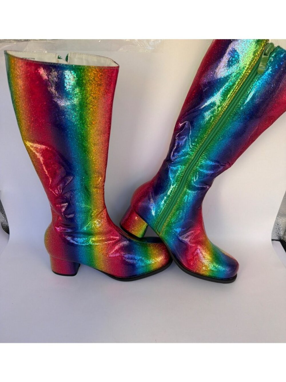 Rainbow Knee-High Boots Cosplay Costume Halloween Girl's Size XL 4/5